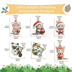 30Pcs 6 Styles Christmas Alloy Enamel Pendants&nbsp;FIND-CJ0002-62