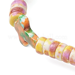 Spray Painted Synthetic Turquoise Beads Stretch Bracelets for Men Women&nbsp;BJEW-JB12240-02