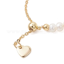 Adjustable Natural Pearl & Brass Silder Finger Rings&nbsp;RJEW-JR00964