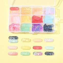 72Pcs 12 Colors Spray Painted Transparent Glass Connector Charms&nbsp;GLAA-FS0002-11