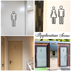 Acrylic Adhesive Backed Men's and Women's Restroom Signs&nbsp;AJEW-WH20054-401C