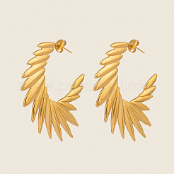 Stainless Steel C-shaped Angel Wing Stud Earrings&nbsp;SR8841-1