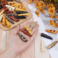56Pcs 7 Colors 2-Hole Wood Buttons&nbsp;BUTT-GF0004-26