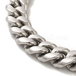 Non-Tarnish 304 Stainless Steel Cuban Link Chain Bracelets for Women Men&nbsp;BJEW-Q341-14C-P