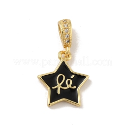 Brass Micro Pave Cubic Zirconia Pendants&nbsp;KK-B059-38G