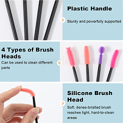 32Pcs 4 Styles Plastic &  Silicone Eye Lashes Cosmetic Brushes&nbsp;AJEW-GF0010-51