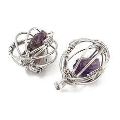 Natural Amethyst Pendants&nbsp;G-H293-03P-04