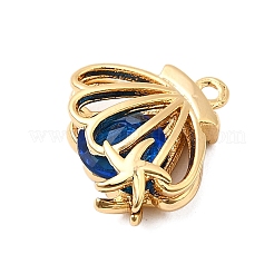 Brass Glass Charms&nbsp;KK-F916-30G