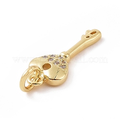 Brass Micro Pave Cubic Zirconia Pendants&nbsp;KK-C012-11G