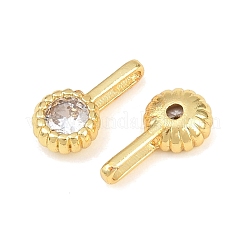 Brass Pave Cubic Zirconia Charms&nbsp;KK-K340-45G-02