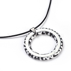 Raffia Woven Pendants Necklaces&nbsp;NJEW-JN02359-02