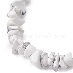 Synthetic White Howlite Chip Beaded Stretch Bracelets for Women Men&nbsp;BJEW-JB10652-05
