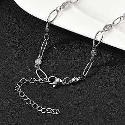 304 Stainless Steel Flower Link Chain Necklaces for Women&nbsp;NJEW-A046-02C-P