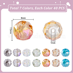 280Pcs 7 Colors Electroplate Transparent Glass Beads Strands&nbsp;EGLA-GA0001-44