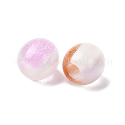 Opaque Resin with Glitter Powder European Beads&nbsp;RESI-G119-04