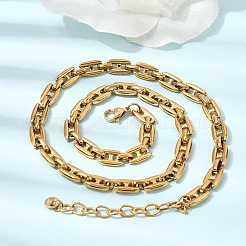 304 Stainless Steel Link Chain Necklaces for Women&nbsp;LS-NJEW-G197-01G-02