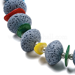 Dyed Lava Rock with Shells&nbsp;NJEW-Z031-01C