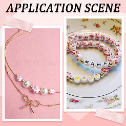 3 Styles Floral Printed Porcelain Beads&nbsp;PORC-SP0001-08