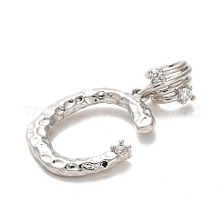 Rack Plating Brass Micro Pave Cubic Zirconia European Dangle Charms&nbsp;KK-L210-015P-C