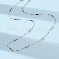 2MM Brass Round Ball Cable Chain Necklaces&nbsp;MAK-L045-01P