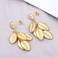 304 Stainless Steel Dangle Stud Earrings&nbsp;EJEW-P325-05E-G