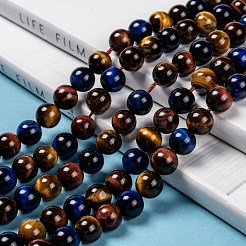 Natural Tiger Eye Beads Strands&nbsp;G-F173-14-8mm