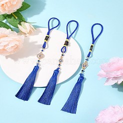 3Pcs Alloy Resin Evil Eye Pendant Decorations&nbsp;HJEW-FS00039