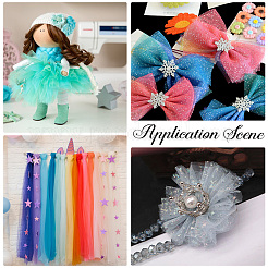 Rainbow Polyester Fabric Sparkling Tulle Roll&nbsp;OCOR-WH20006-55C
