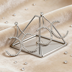 Letter X Line Brass Dangle Stud Earrings&nbsp;TH5434