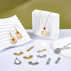 16Pcs 8 Style 201 Stainless Steel Connector Charms & Pendants&nbsp;STAS-BC0003-36