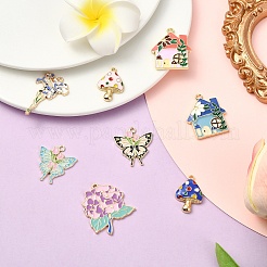 8Pcs 8 Styles Alloy Enamel Pendants&nbsp;ENAM-YW0006-71