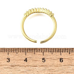 Brass Micro Pave Clear Cubic Zirconia Cuff Rings for Women&nbsp;RJEW-H247-07G