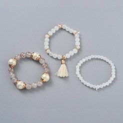 Multi-layered Stretch Bracelets Sets&nbsp;BJEW-H533-01E