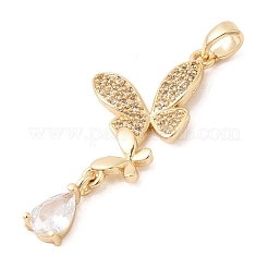 Brass Micro Pave Cubic Zirconia Pendants&nbsp;KK-C141-05KCG