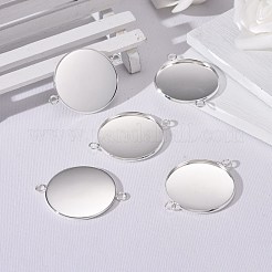 201 Stainless Steel Cabochon Connector Settings&nbsp;STAS-F191-15S-J