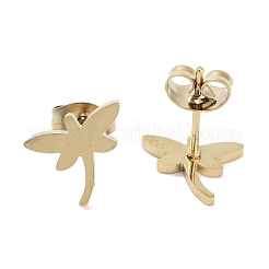 PVD Vacuum Plating 304 Stainless Steel Stud Earrings for Women&nbsp;EJEW-A048-25G
