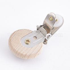 Beech Wood Baby Pacifier Holder Clips&nbsp;WOOD-T015-28
