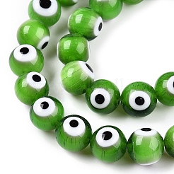 Handmade Evil Eye Lampwork Beads Strands&nbsp;LAMP-N024-32A
