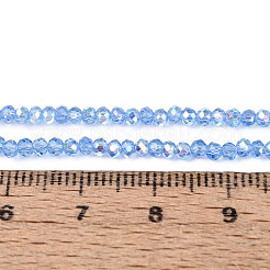 AB Color Plated Transparent Glass Rondelle Beads Strands&nbsp;EGLA-T029-2mm-10C