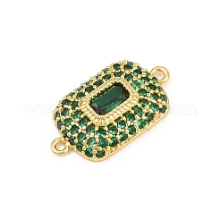 Brass Micro Pave Cubic Zirconia Connector Charms&nbsp;CU-CBAAB9C-01G