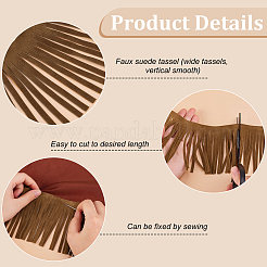 Faux Suede Fabric Tassel Ribbons&nbsp;OCOR-WH0048-01