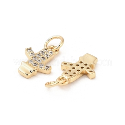 Brass Micro Pave Cubic Zirconia Pendants&nbsp;KK-B133-01G