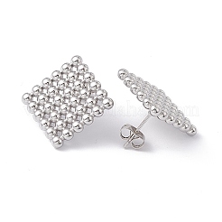 Non-Tarnish 304 Stainless Steel Rhombus Stud Earrings for Women&nbsp;EJEW-E199-02P