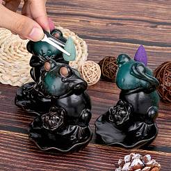 3Pcs 3 Styles Ceramic Decorations Lotus Frog Flowback Incense Stove Ceramic Incense Stove Decorations Gift&nbsp;JX846A