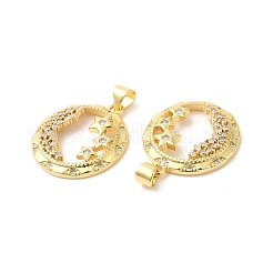 Brass Micro Pave Cubic Zirconia Pendants&nbsp;ZIRC-L103-041G