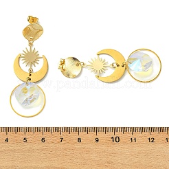 304 Stainless Steel Glass Stud Dangle Earrings&nbsp;EJEW-JE07307