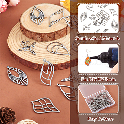 14Pcs 7 Style Stainless Steel Pendants&nbsp;STAS-PJ0001-46