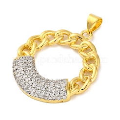 Rack Plating Brass Micro Pave Cubic Zirconia Pendants&nbsp;KK-M021-07G-02