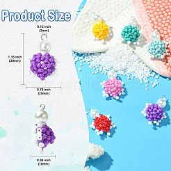 7Pcs 7 Colors Handmade Glass Seed Beaded Tortoise Pendants&nbsp;PALLOY-CJ00103