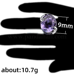 Oval Brass Micro Pave Cubic Zirconia Finger Rings for Women&nbsp;FS-WGFFB9D-01